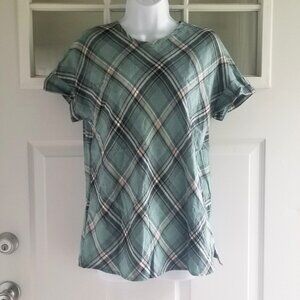 J. Jill Plaid Short Sleeve Tunic Top | Sz. XS